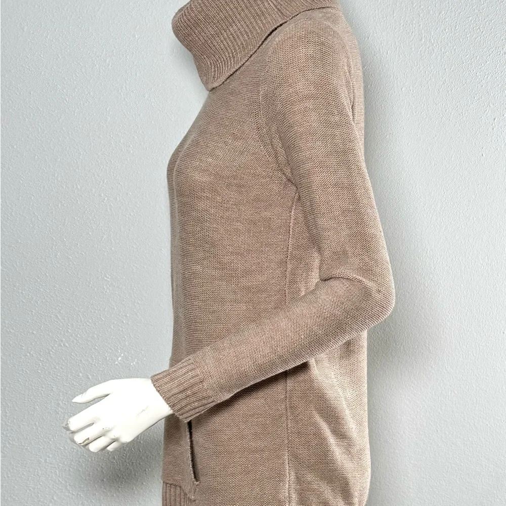 New York & Company Taupe Big Turtleneck Sweater with Pocket. Size Small.